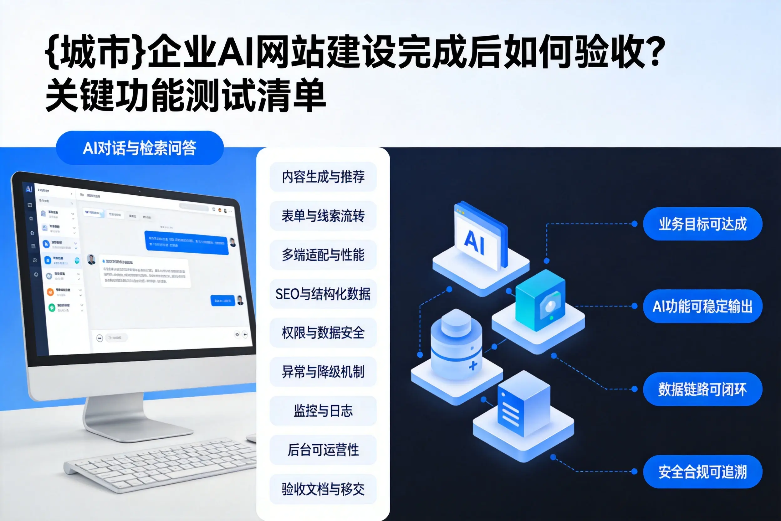 长治企业AI网站建设完成后如何验收？关键功能测试清单