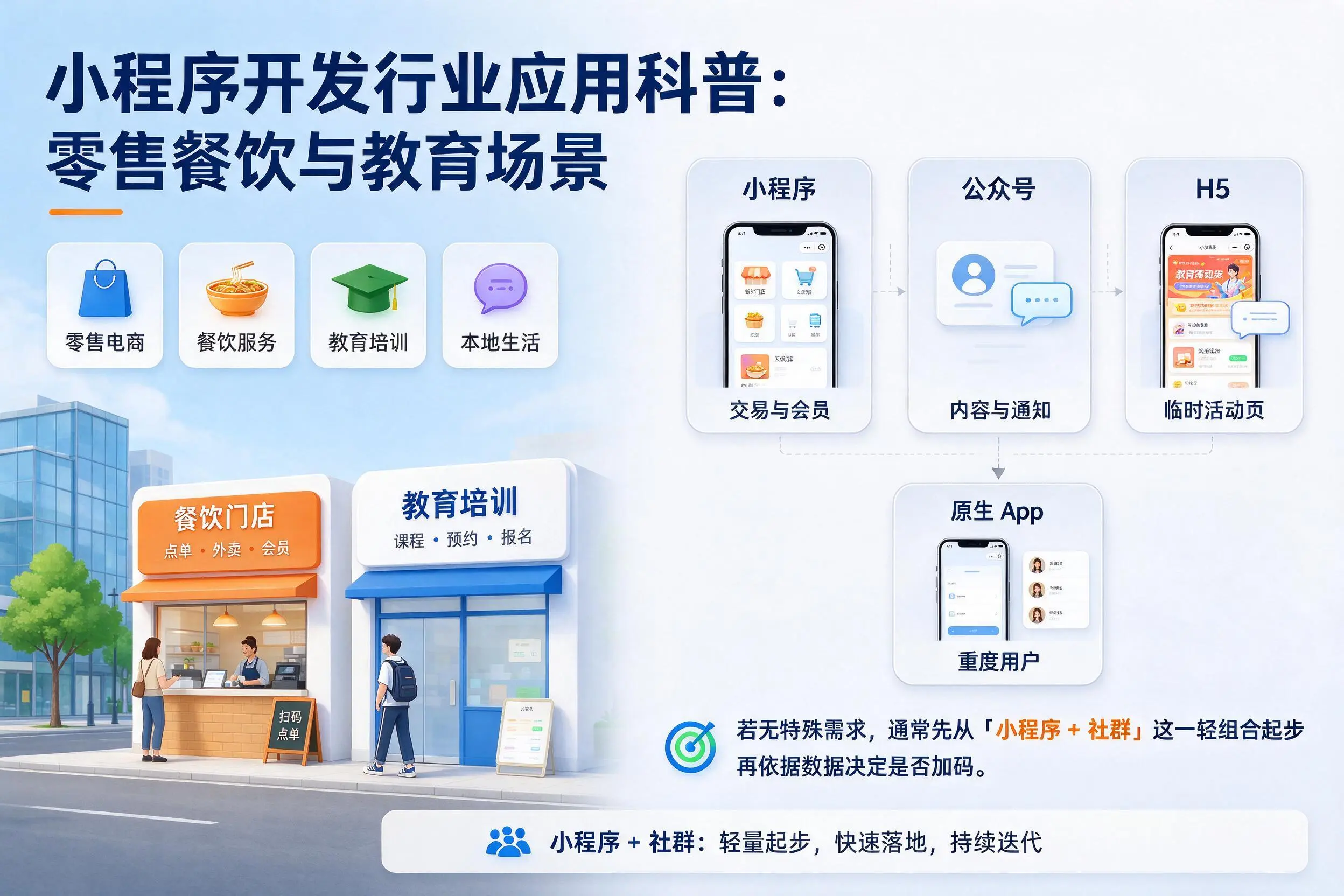 长治小程序开发行业应用科普:零售餐饮与教育场景