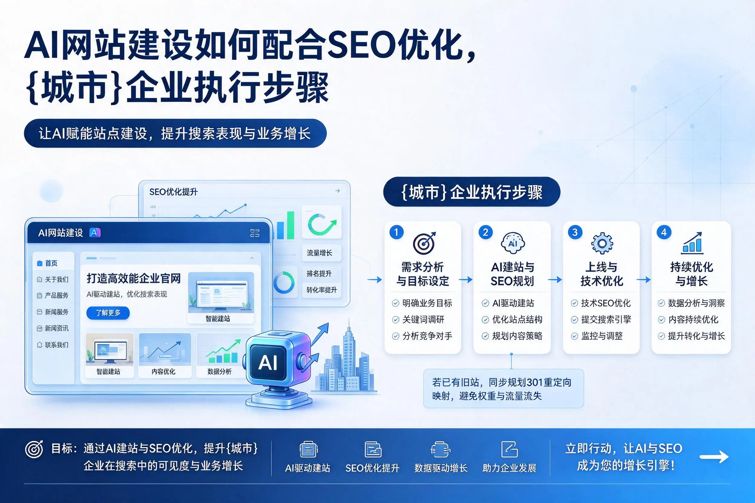 AI网站建设如何配合SEO优化，长治企业执行步骤