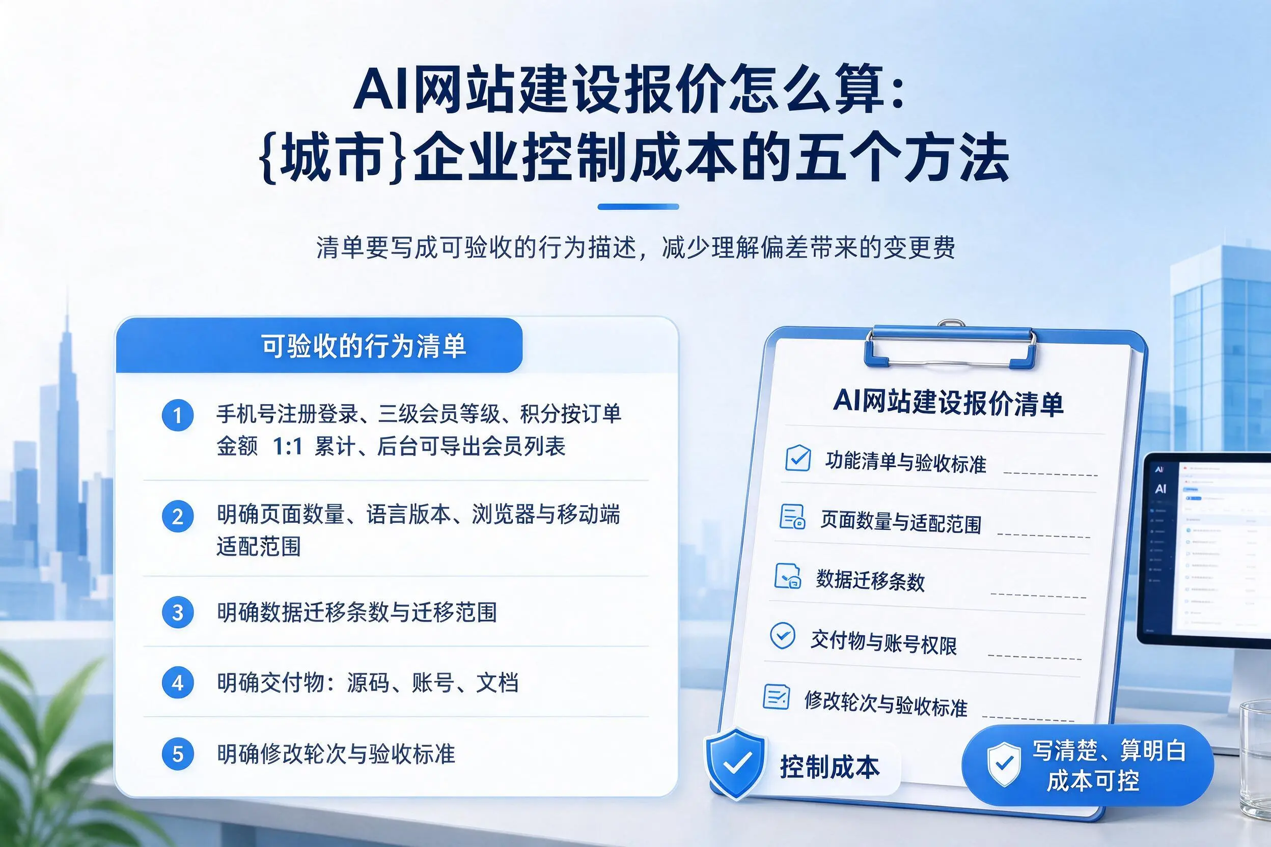 AI网站建设报价怎么算：长治企业控制成本的五个方法